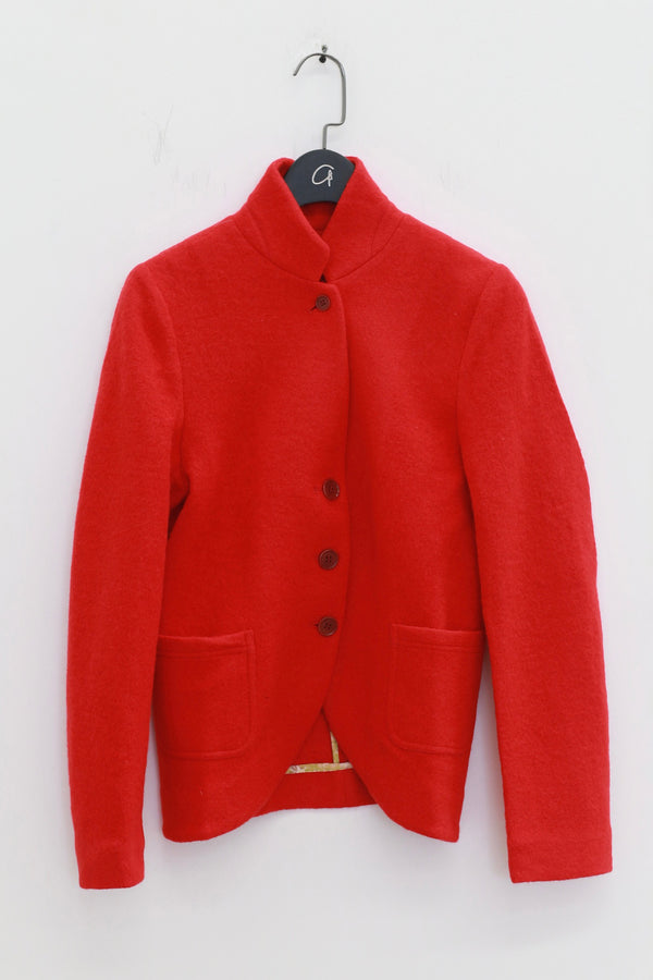 UNISECON 25 Autumn and Winter Wool Stand Collar Jacket USC-U12W44-HONG Red